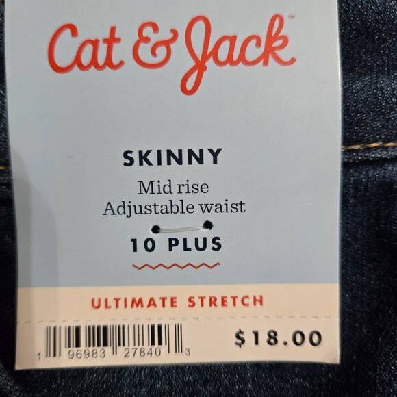 UNIVERSAL THREADS Girl's Mid Rise Skinny Jeans Adjustable Waist Sz: 10 Plus Dark - Picture 6 of 6